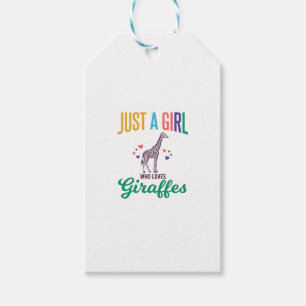 Etiqueta Para Presente Apenas uma Garota que Ama Girafas Desenho Vetorial
