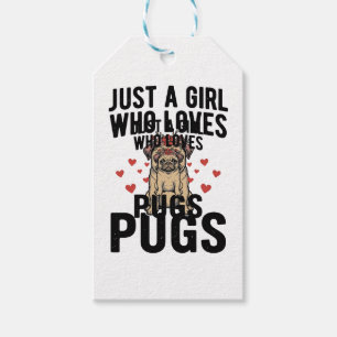 Etiqueta Para Presente Apenas Uma Garota Que Ama Pugs Camisa Vintage de C