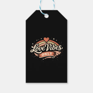 Etiqueta Para Presente Apenas Vibrações de Amor Retro no Dia dos Namorado