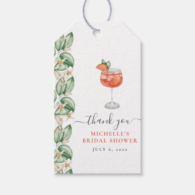 Etiqueta Para Presente Aperol Spritz Laranja Chá de Noiva (Frente)