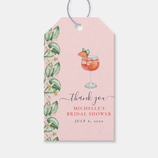 Etiqueta Para Presente Aperol Spritz Laranja Chá de Noiva (Frente)