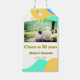 Etiqueta Para Presente aplausos para 50 anos o amor é doce retrô