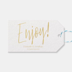 Etiqueta Para Presente "Aprecie" o Tag Dourado do favor do casamento da