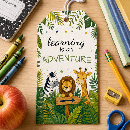 Etiqueta Para Presente Aprender é uma Escola de Aventura