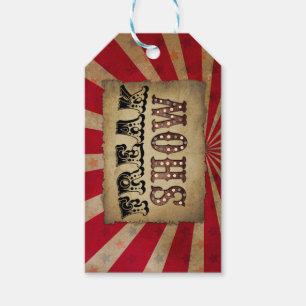 Etiqueta Para Presente Apresentação de Poster de Circo Retroativo