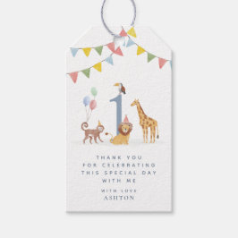 Etiqueta Para Presente Aquarela Animais Selvagens Selvagem Obrigada