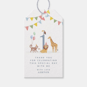 Etiqueta Para Presente Aquarela Animais Selvagens Selvagem Obrigada