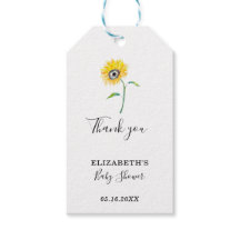 Aquarela Chá de fraldas de girassol Obrigado Simpl