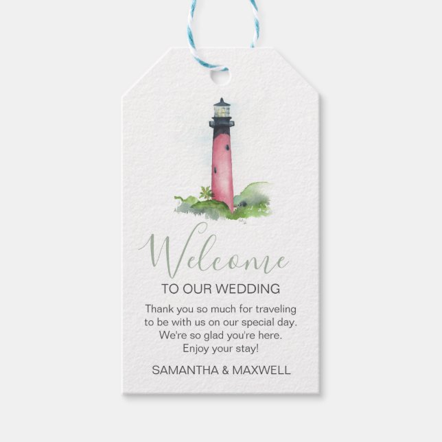 Etiqueta Para Presente Aquarela de Boas-Vindas de Destino (Frente)