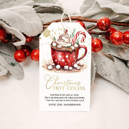 Etiqueta Para Presente Aquarela de Chocolate Quente de Natal