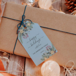 Etiqueta Para Presente Aquarela de feriados felizes personalizados