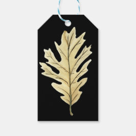 Etiqueta Para Presente Aquarela de Folha de Carvalho