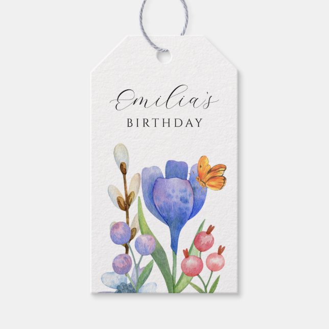 Etiqueta Para Presente Aquarela de primavera (Frente)