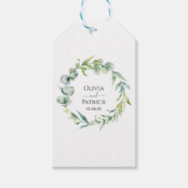 Etiqueta Para Presente aquarela eucalipto verde menta clássico sti redond