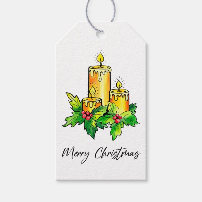 Etiqueta Para Presente Aquarela Feliz Natal (Frente)