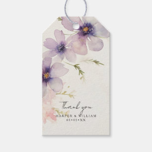 Etiqueta Para Presente aquarela flores do cosmos obrigado você