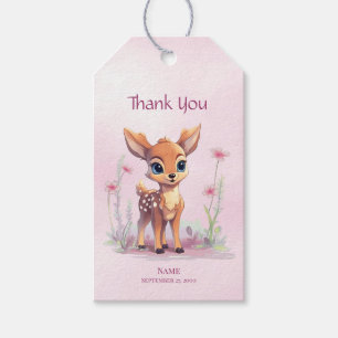 Etiqueta Para Presente Aquarela Flores Rosa-Cor-de-Cama Dobra-Presente