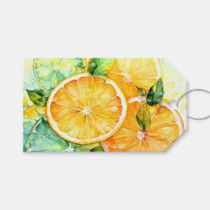 Etiqueta Para Presente Aquarela Limão Laranja Lima Botânica Cozinha