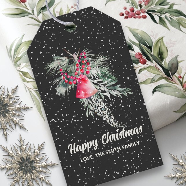 Etiqueta Para Presente Aquarela Personalizada Inverno Deixa Feliz Natal (Criador carregado)