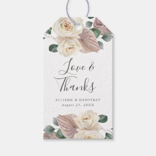 Etiqueta Para Presente Aquarela Rosas e Orquídeas Favor de Casamento