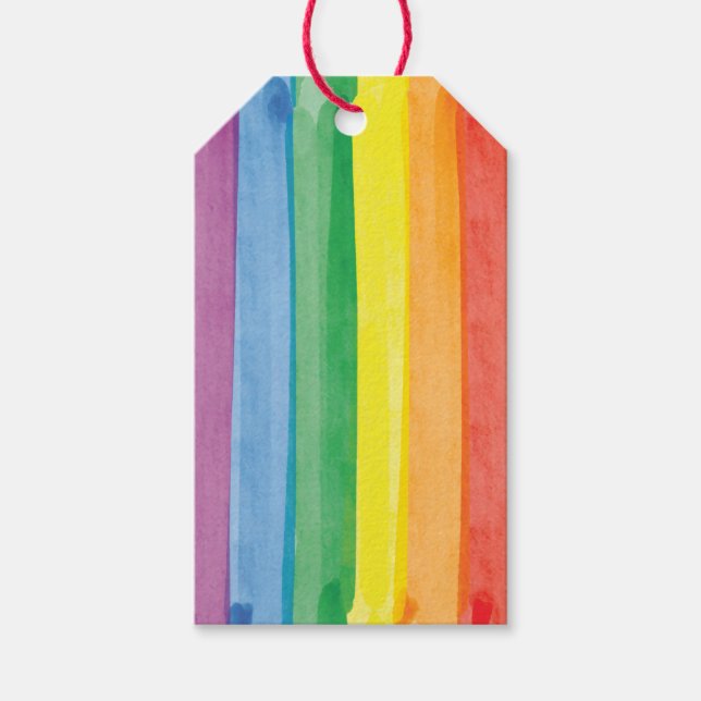 Etiqueta Para Presente Aquarelas Arco-íris Orgulho (Frente)