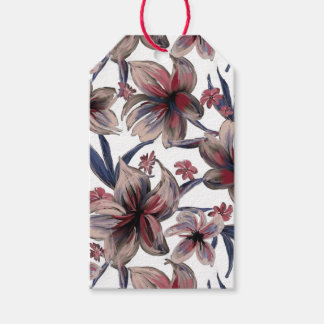 Etiqueta Para Presente Aquarelas Crimson Floral em Branco