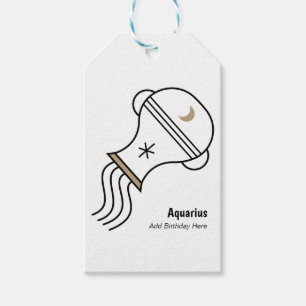 Etiqueta Para Presente Aquarius, o portador de água, personalizou o favo