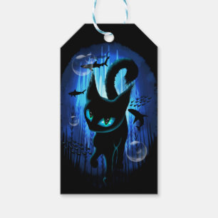 Etiqueta Para Presente Aquático - Gato Surreal em Fantasia no Oceano Pro