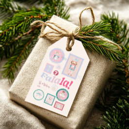 Etiqueta Para Presente Aqueça o Natal com um Retró Groovy Pastel