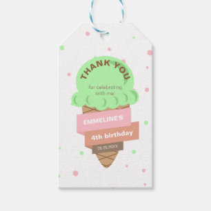 Etiqueta Para Presente Aqui Está a Colher Sorvete de Menta Feliz Aniversá