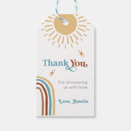 Etiqueta Para Presente Aqui vem o Chá de fraldas Son Retro Boho Boy