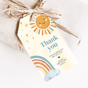 Etiqueta Para Presente Aqui vem o Filho Retro Sunshine Favor Tags