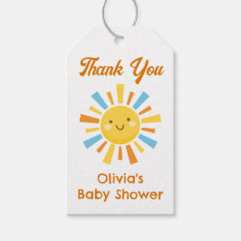 Etiqueta Para Presente Aqui Vem o Sol Favor da Chuvinha de Bebê