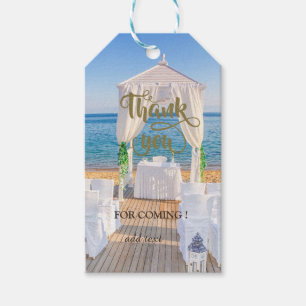 Etiqueta Para Presente Arbusto de Casamento na Praia Tropical Obrigado