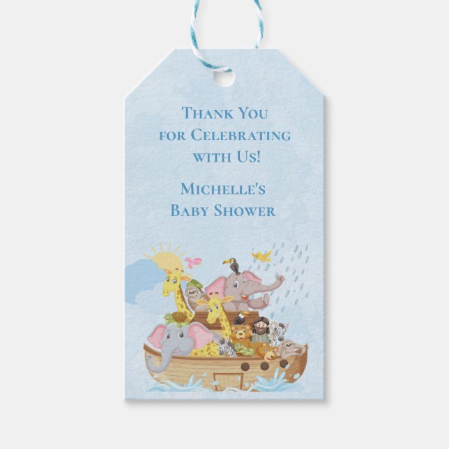 Etiqueta Para Presente Arca de Noé gracinha obrigado favor (Frente)