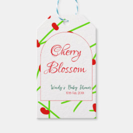 Etiqueta Para Presente Arch shape cherry blossom red green baby shower na
