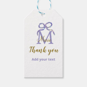 Etiqueta Para Presente Arco brilhante púrpura adicionar nome letra obriga