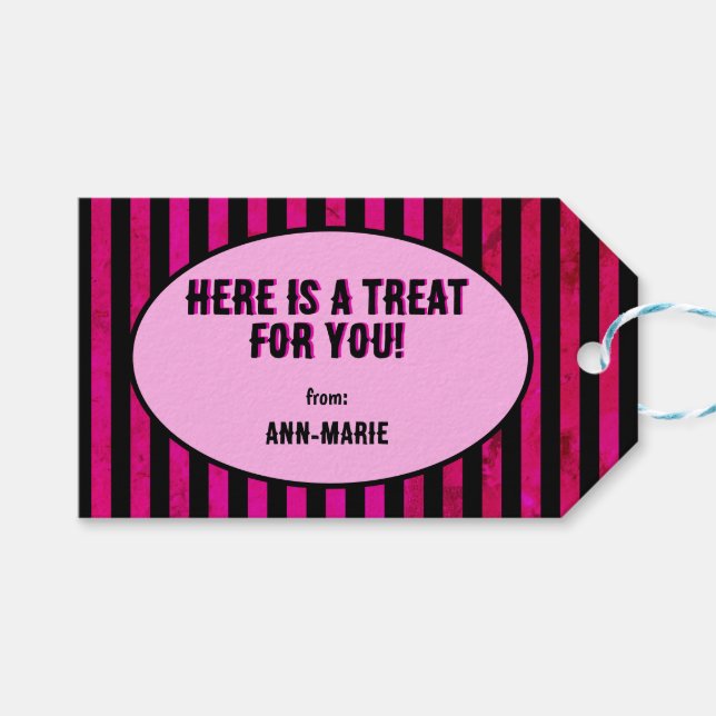 Etiqueta Para Presente Arco de Coquetes Roxo Halloween (Frente (horizontal))