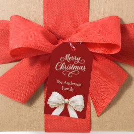 Etiqueta Para Presente Arco de creme vermelho Natal