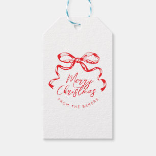 Etiqueta Para Presente Arco de Natal/design de feriado da fita da Tendy