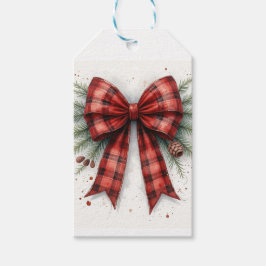 Etiqueta Para Presente Arco de Natal em Aquarela Vermelha