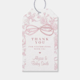 Etiqueta Para Presente Arco de rosa claro e Favor do Chá de fraldas de To