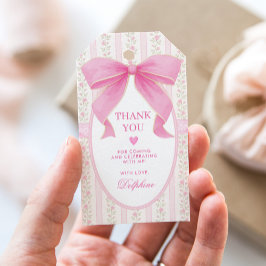 Etiqueta Para Presente Arco de Rosa Pink Cottage Florais Agradecimento