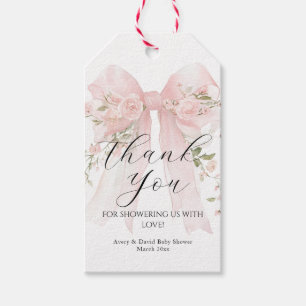 Etiqueta Para Presente Arco Floral Elegante Chuvinha de Bebê Menina