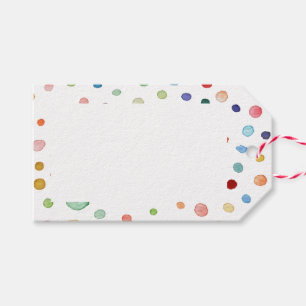 Etiqueta Para Presente Arco-Íris Confetti Marca de Presente de Pontos de