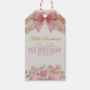 Etiqueta Para Presente Arco-íris Coquette Floral 1º Aniversário Personali