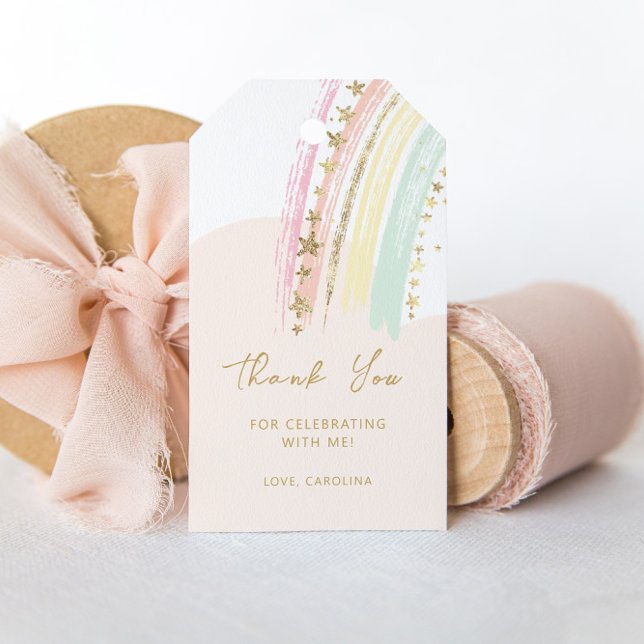 Etiqueta Para Presente Arco-íris de Nove Anos de Aniversário (Criador carregado)