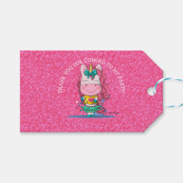 Etiqueta Para Presente Arco-Íris do Partido Unicórnio Obrigado Marcos de 