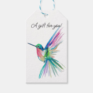 Etiqueta Para Presente Arco-Íris Hummingbird - Etiqueta de presente