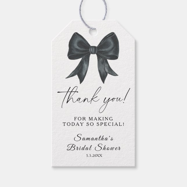 Etiqueta Para Presente Arco Negra Ela é casando Bridal Obrigado (Frente)